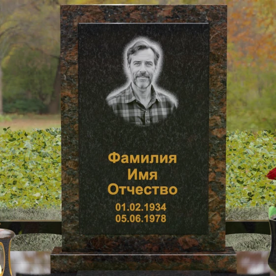 Гранитный светский памятник в Оренбурге, гранит Габбро-диабаз