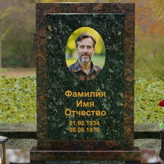 Гранитный светский памятник в Оренбурге, гранит Балтик грин