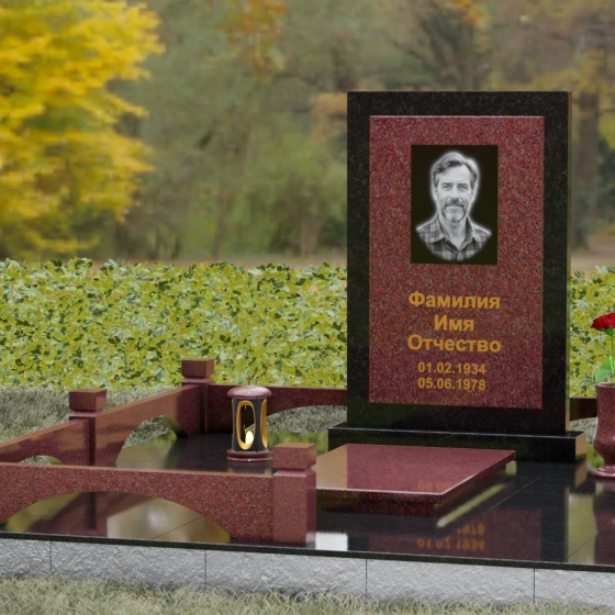 Гранитный светский памятник в Оренбурге, гранит Лезниковский, вид 4
