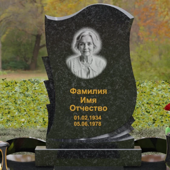 Светский вертикальный гранитный памятник в Перми, гранит Габбро-диабаз
