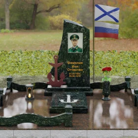 Светский вертикальный гранитный одиночный памятник - П189