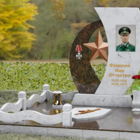 Светский комбинированный вертикальный памятник - П192