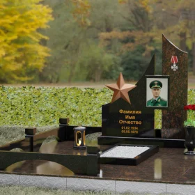Вертикальный комбинированный одиночный памятник - П193