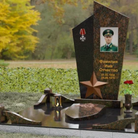 Светский вертикальный комбинированный памятник - П196