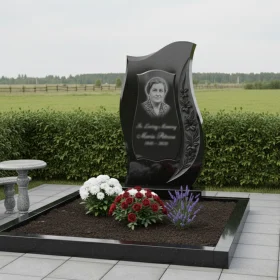 Мемориальный комплекс с вертикальным гранитным памятником - ПН127