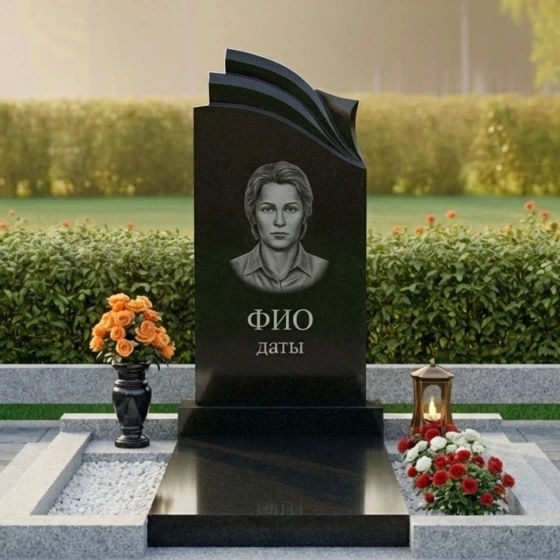 Гранитный светский памятник для комплекса в Оренбурге, гранит Габбро-диабаз