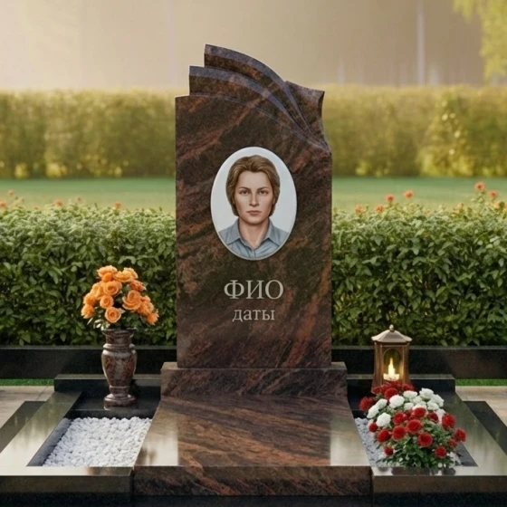 Гранитный светский памятник для комплекса в Оренбурге, гранит Дымовский