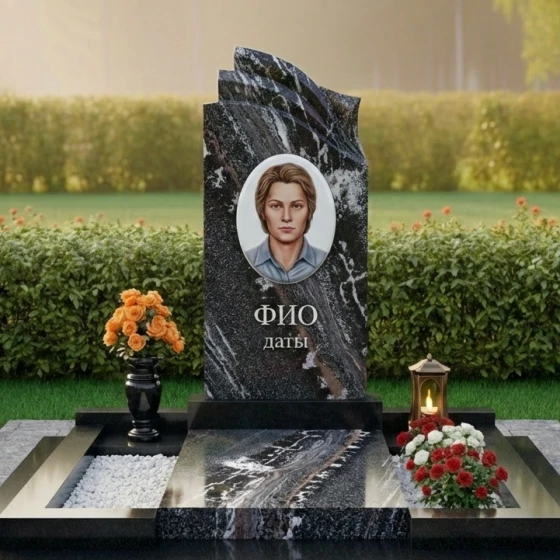 Гранитный светский памятник для комплекса в Оренбурге, гранит амфиболит