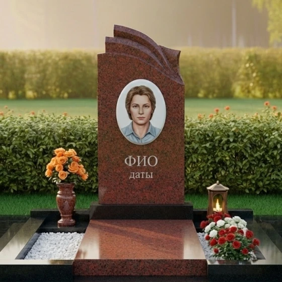 Гранитный светский памятник для комплекса в Оренбурге, гранит Лезниковский
