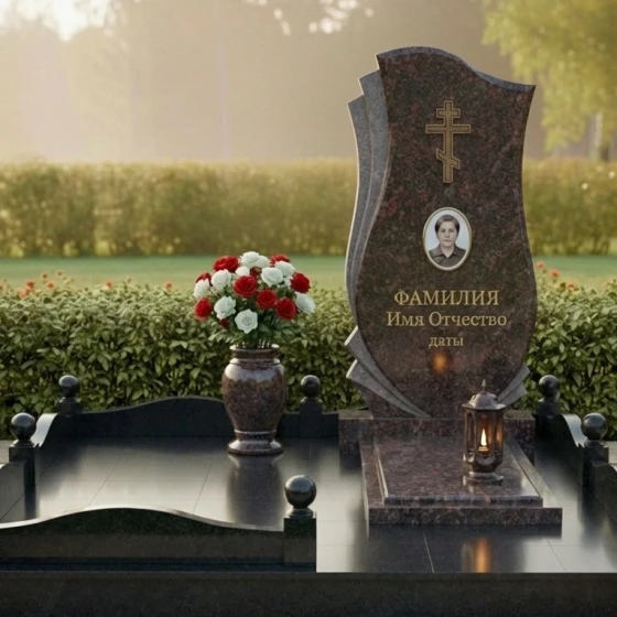 Мемориальный комплекс с крестом в Казани, гранит Дымовский