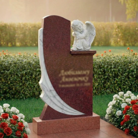 Вертикальный гранитный памятник — комплекс в Оренбурге, гранит Лезниковский