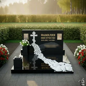 Гранитный или мраморный горизонтальный памятник на двоих - ПН552