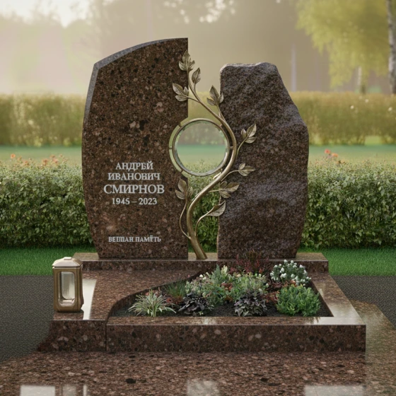 Светский комбинированный памятник в Оренбурге, гранит Дымовский