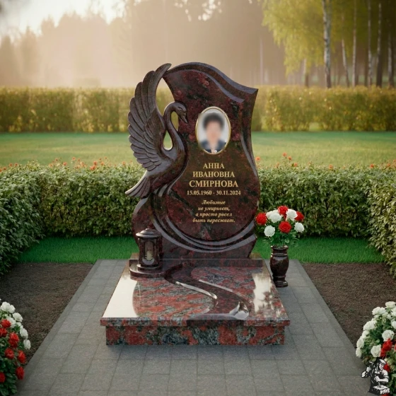 Комбинированный светский памятник вертикальный в Перми, гранит амфиболит
