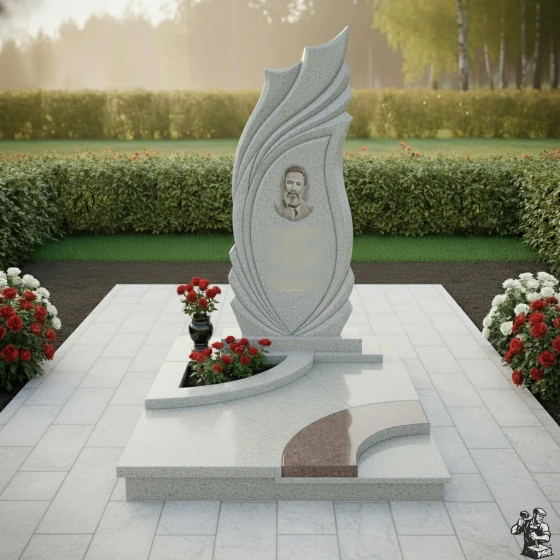 Светский гранитный памятник в Оренбурге, гранит Мансуровский