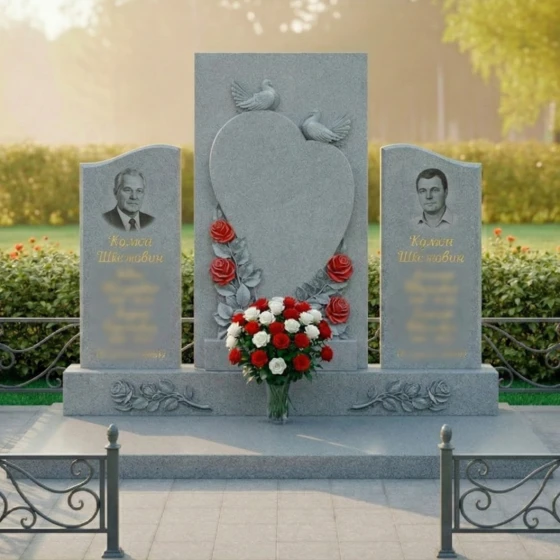 Гранитный памятник для двоих в Пензе, гранит Мансуровский