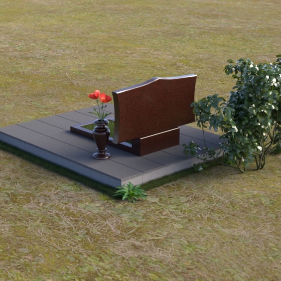 Памятник горизонтальный из гранита или мрамора для двоих в Перми, гранит Лезниковский, вид 4