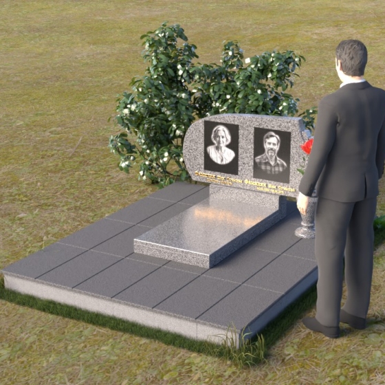 Гранитный горизонтальный памятник для одного в Перми