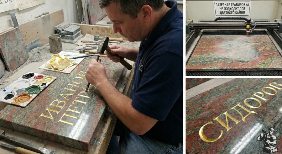 Sravnenie-ruchnoy-i-lazernoy-gravirovki-na-tsvetnom-granite-s-ispolzovaniem-susalnogo-zolota