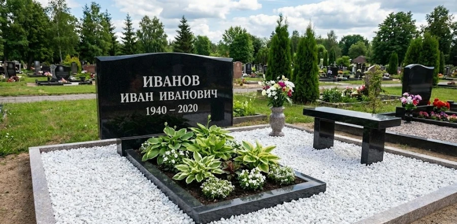 blagoustroystvo-mogily-kroshkoy-i-tsvetami