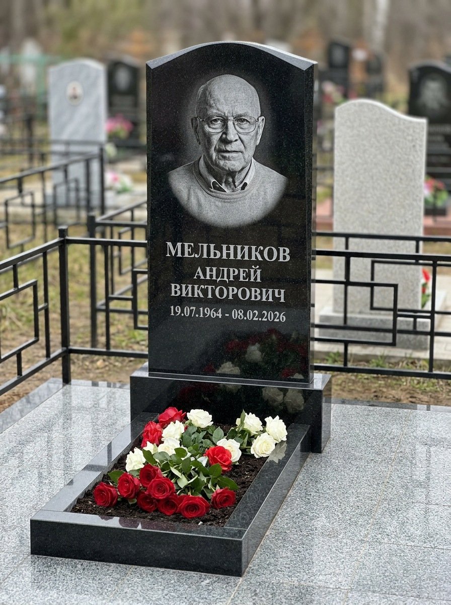 Портрет на памятнике в Оренбурге — Мелкое лицо с общего фото — портрет под гравировку