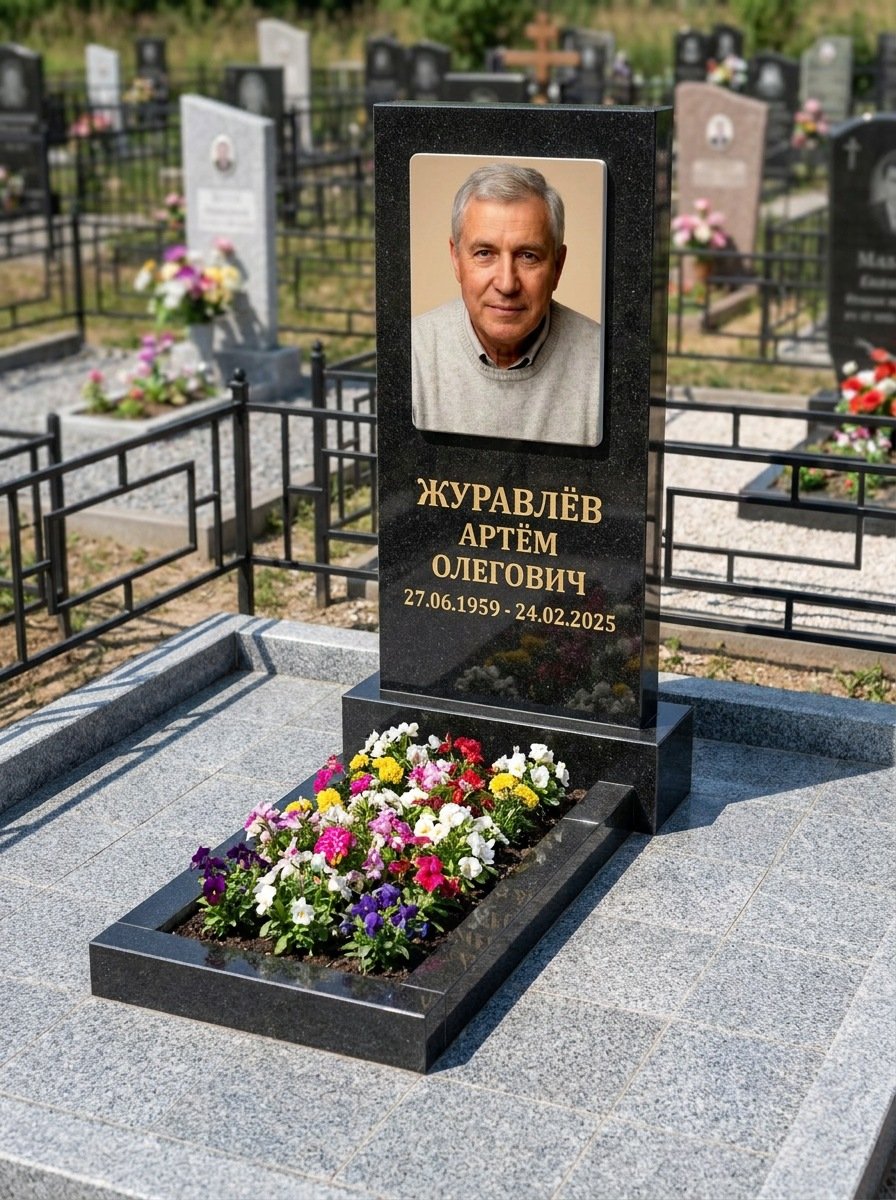 Портрет на памятнике в Оренбурге — Выцветшее фото восстановили — керамогранит 180×240 мм