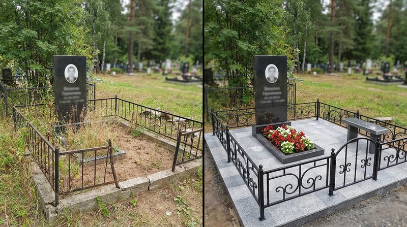 Благоустройство могилы в Оренбурге — пример 1