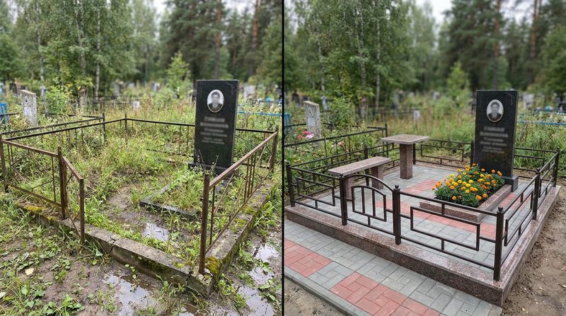 Благоустройство могилы в Оренбурге — пример 2